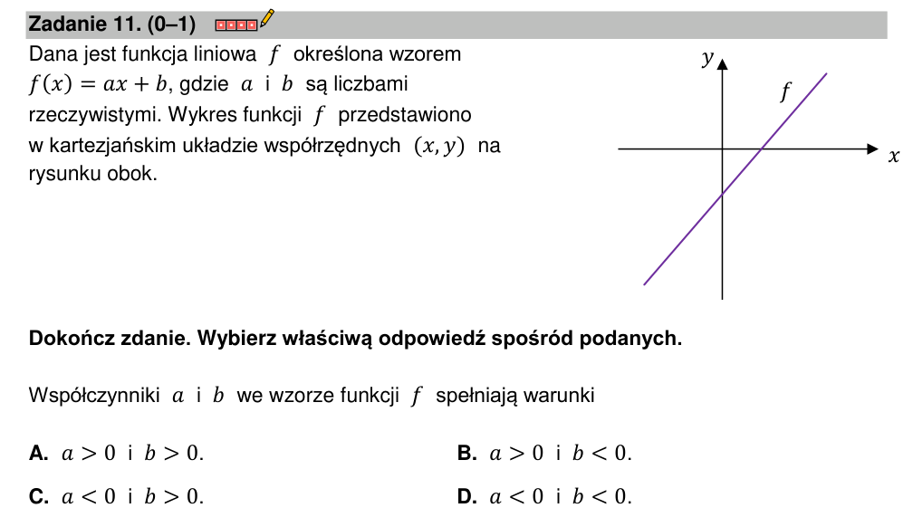 Zadanie 11 z arkusza CKE, marzec 2022 (oryginał)
