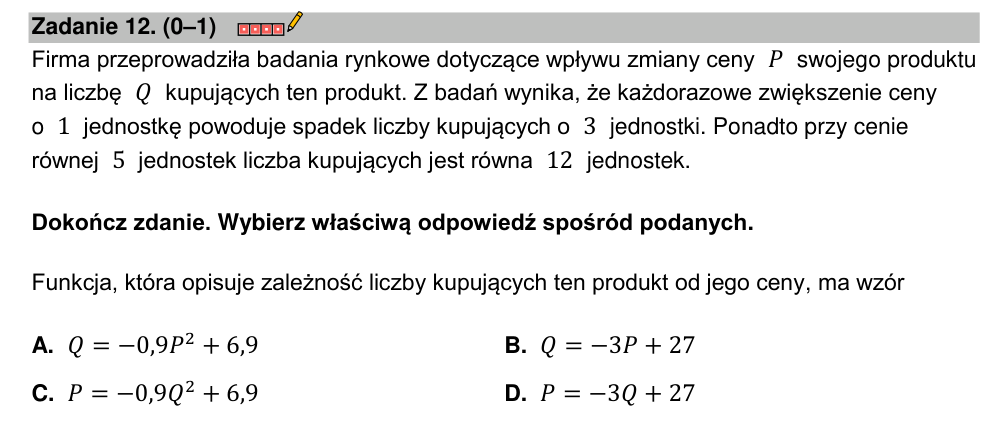 Zadanie 12 z arkusza CKE, marzec 2022 (oryginał)