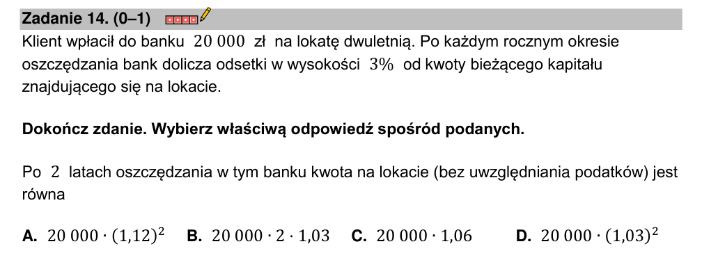 Zadanie 14 z arkusza CKE, marzec 2022 (oryginał)