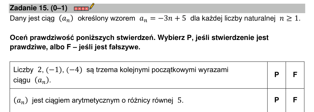 Zadanie 15 z arkusza CKE, marzec 2022 (oryginał)