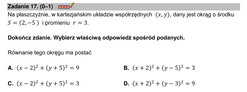 Zadanie 17 z arkusza CKE, marzec 2022 (oryginał)