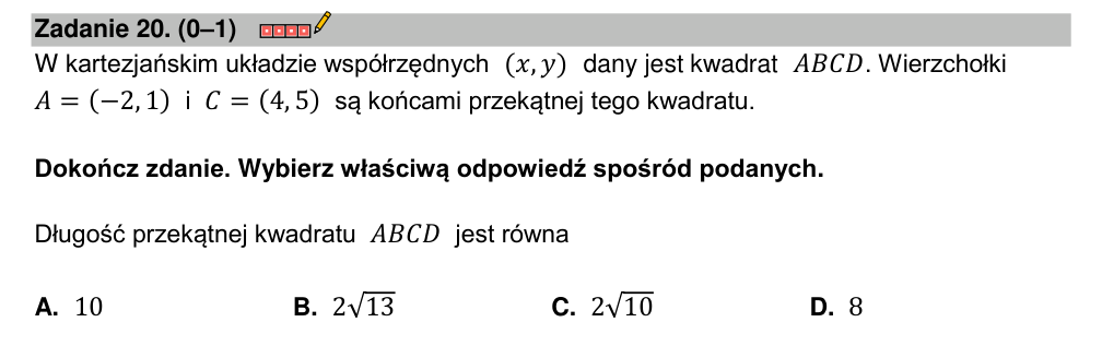 Zadanie 20 z arkusza CKE, marzec 2022 (oryginał)