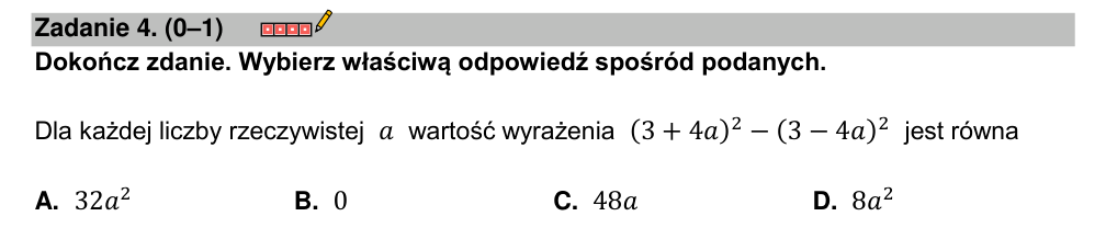 Zadanie 4 z arkusza CKE, marzec 2022 (oryginał)
