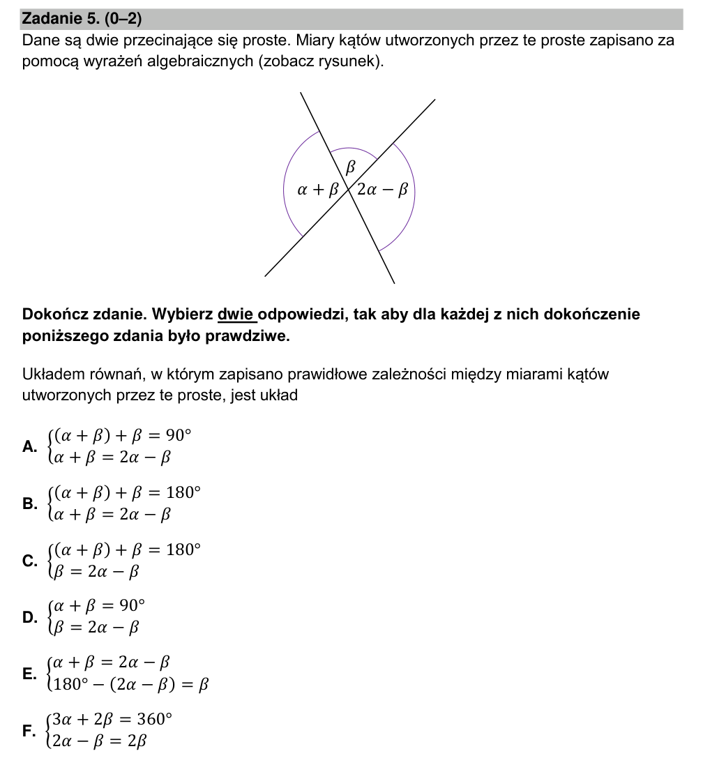 Zadanie 5 z arkusza CKE, marzec 2022 (oryginał)