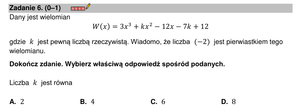 Zadanie 6 z arkusza CKE, marzec 2022 (oryginał)