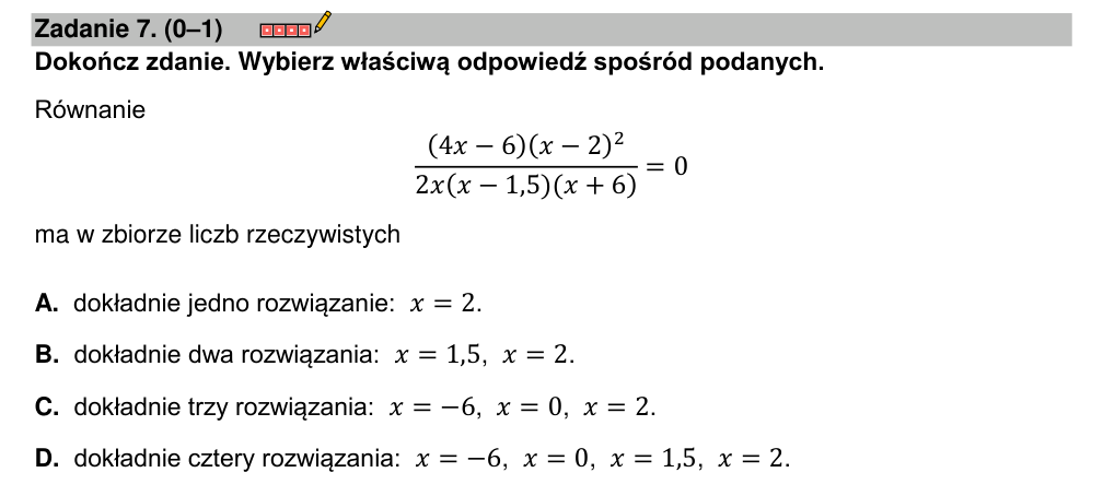 Zadanie 7 z arkusza CKE, marzec 2022 (oryginał)