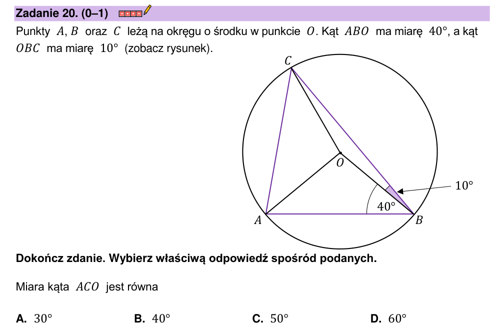 Zadanie 20 z arkusza CKE, wrzesień 2022 (oryginał)