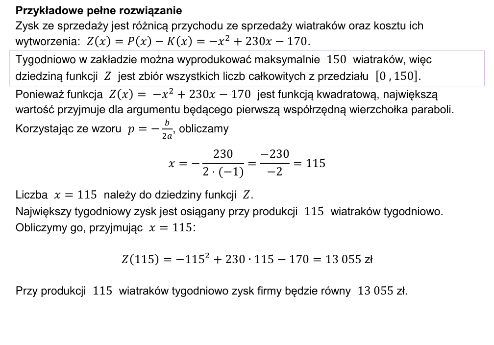Przykładowe rozwiązanie CKE do zadania 23