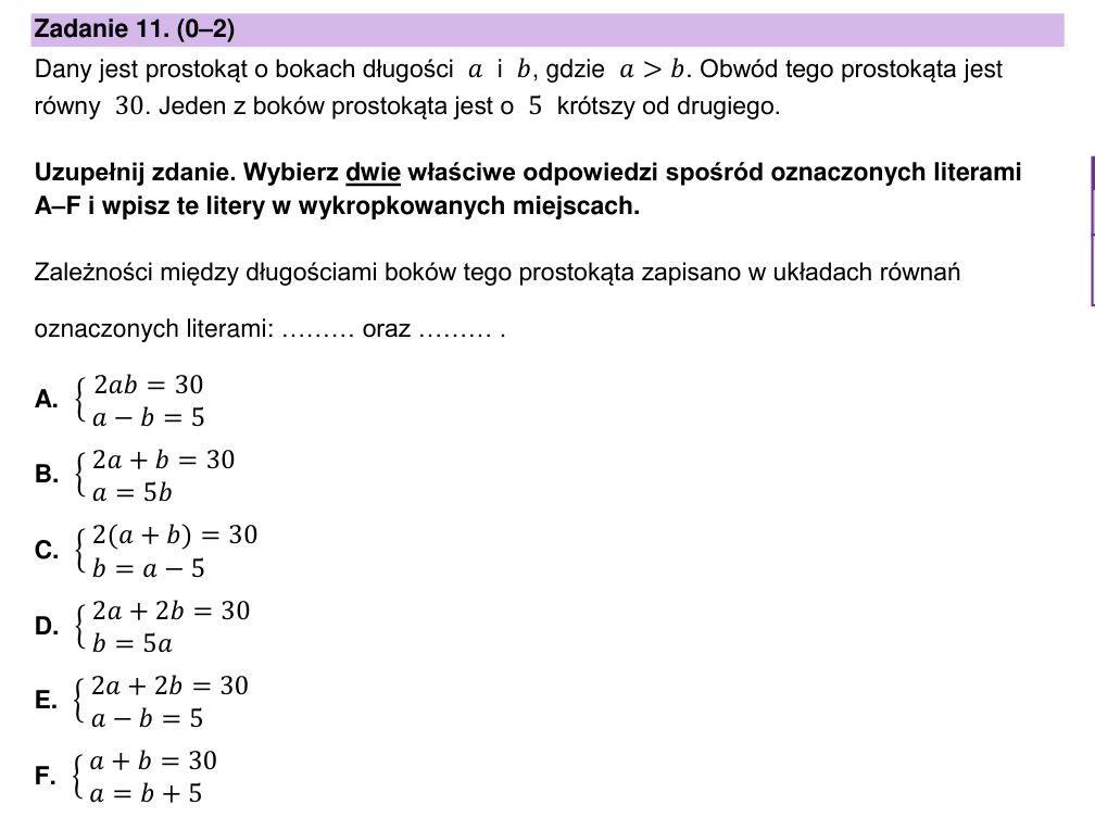 Zadanie 11 z arkusza CKE, maj 2023 (oryginał)