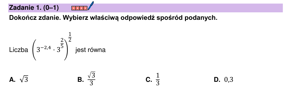 Zadanie 1 z arkusza CKE, grudzień 2023 (oryginał)