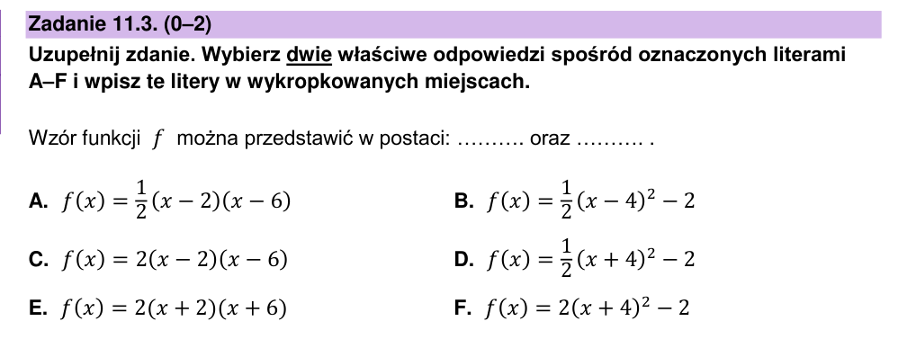 Zadanie 11.3 z arkusza CKE, grudzień 2023 (oryginał)