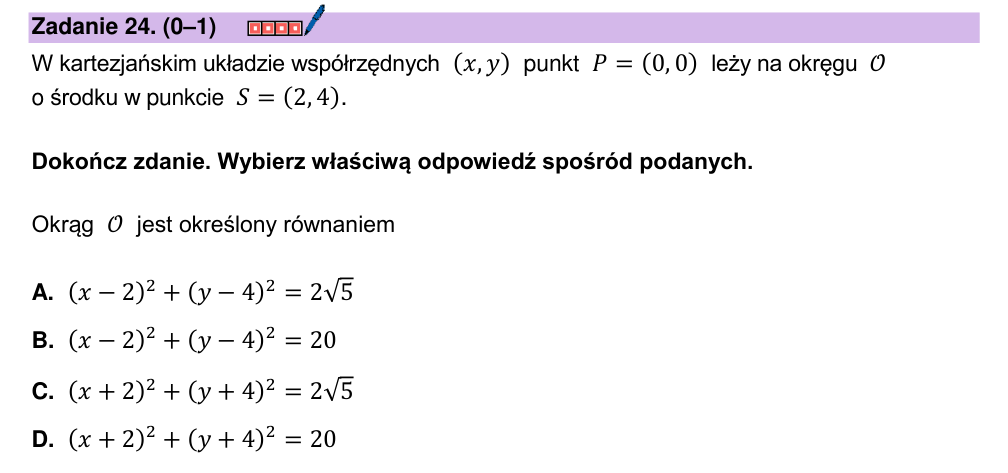 Zadanie 24 z arkusza CKE, maj 2025 (oryginał)