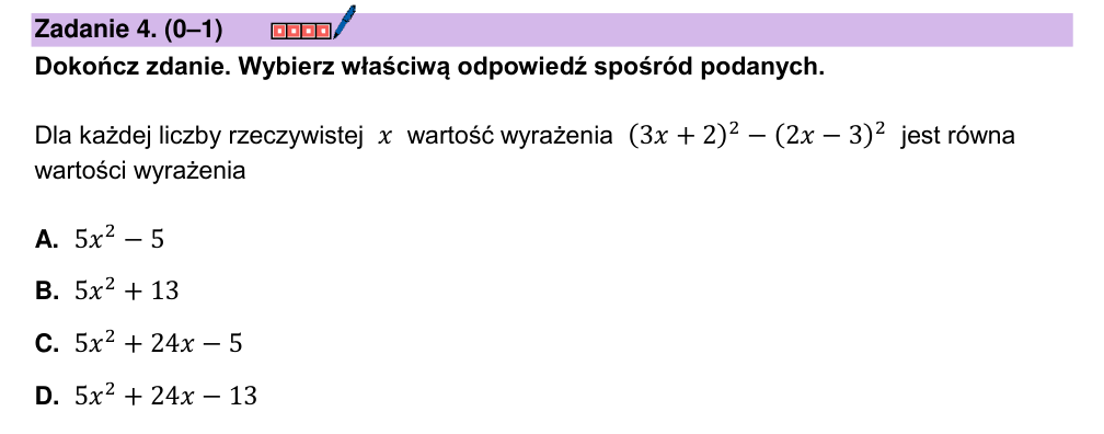 Zadanie 4 z arkusza CKE, maj 2025 (oryginał)