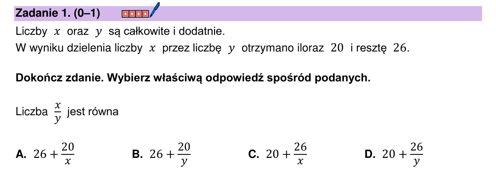 Zadanie 1 z arkusza CKE, marzec 2026 (oryginał)