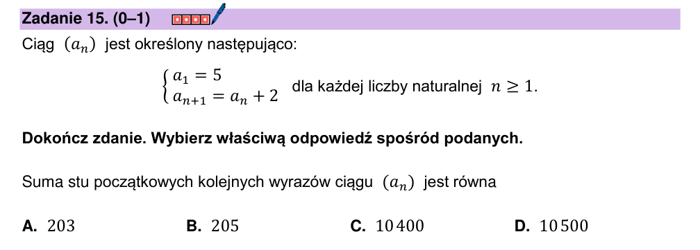 Zadanie 15 z arkusza CKE, marzec 2026 (oryginał)