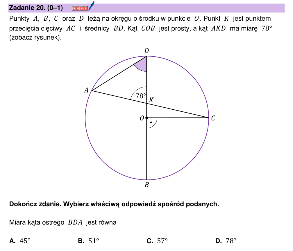 Zadanie 20 z arkusza CKE, marzec 2026 (oryginał)