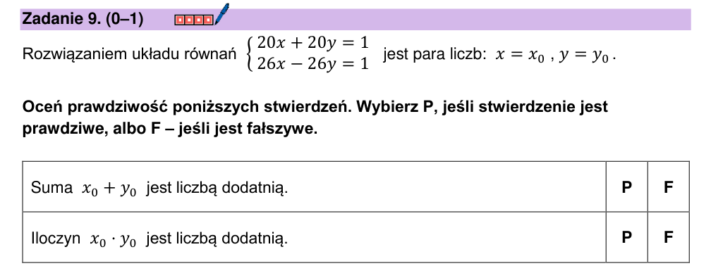 Zadanie 9 z arkusza CKE, marzec 2026 (oryginał)