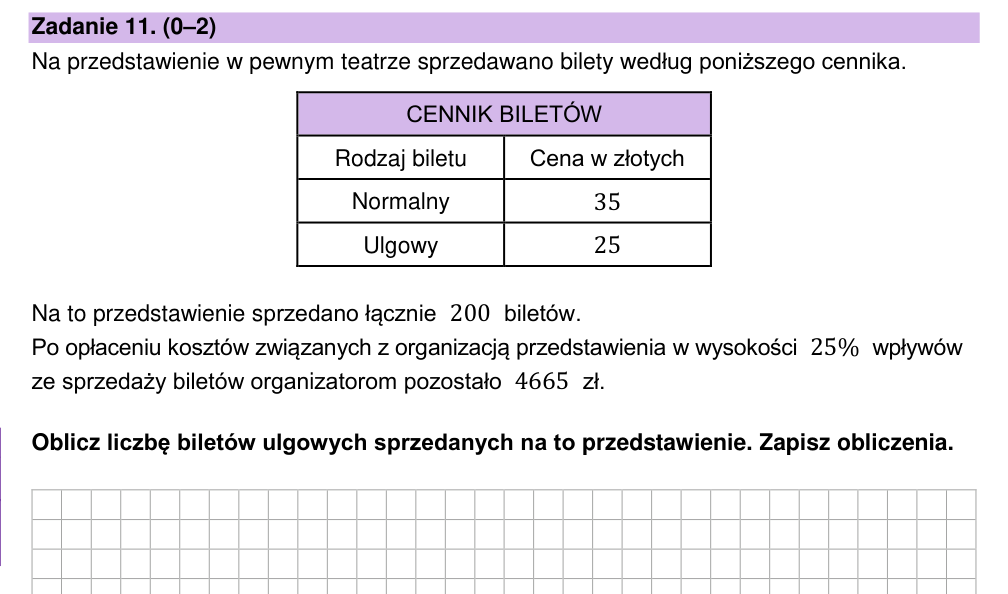Zadanie 11 z arkusza CKE, maj 2026 (oryginał)