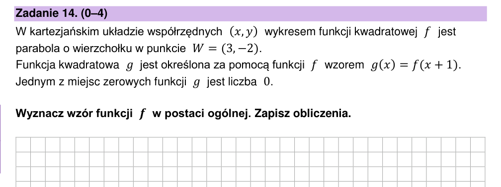 Zadanie 14 z arkusza CKE, maj 2026 (oryginał)