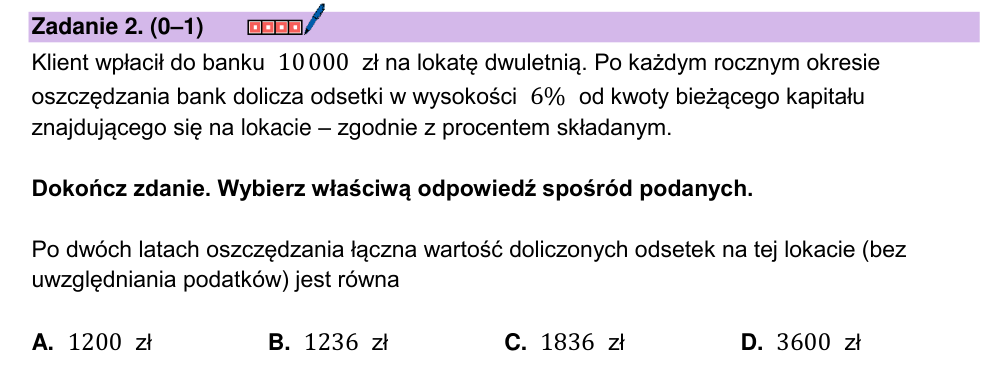 Zadanie 2 z arkusza CKE, maj 2026 (oryginał)