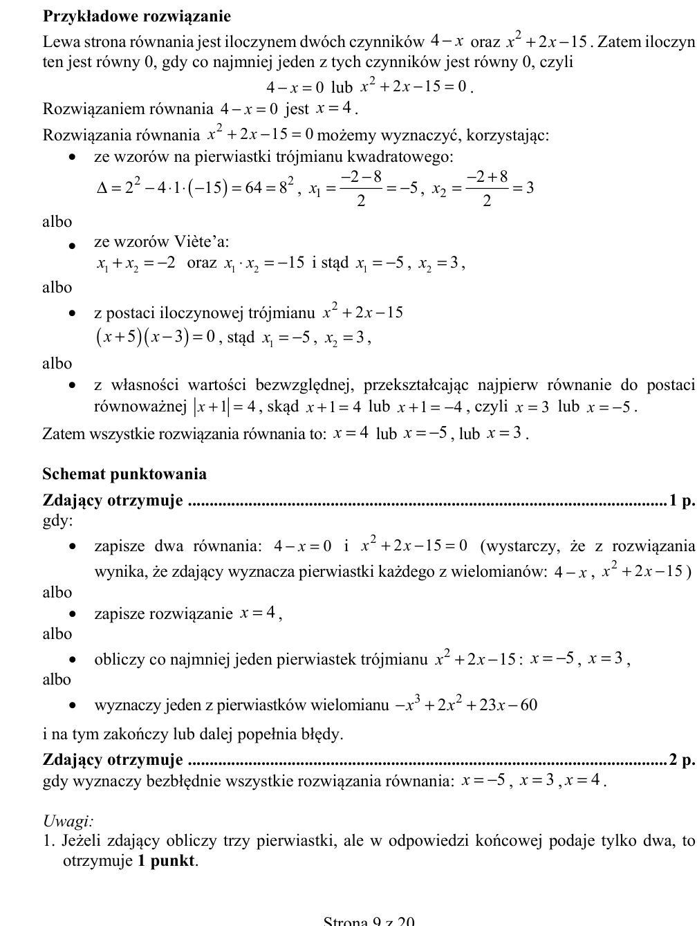 Przykładowe rozwiązanie CKE do zadania 28