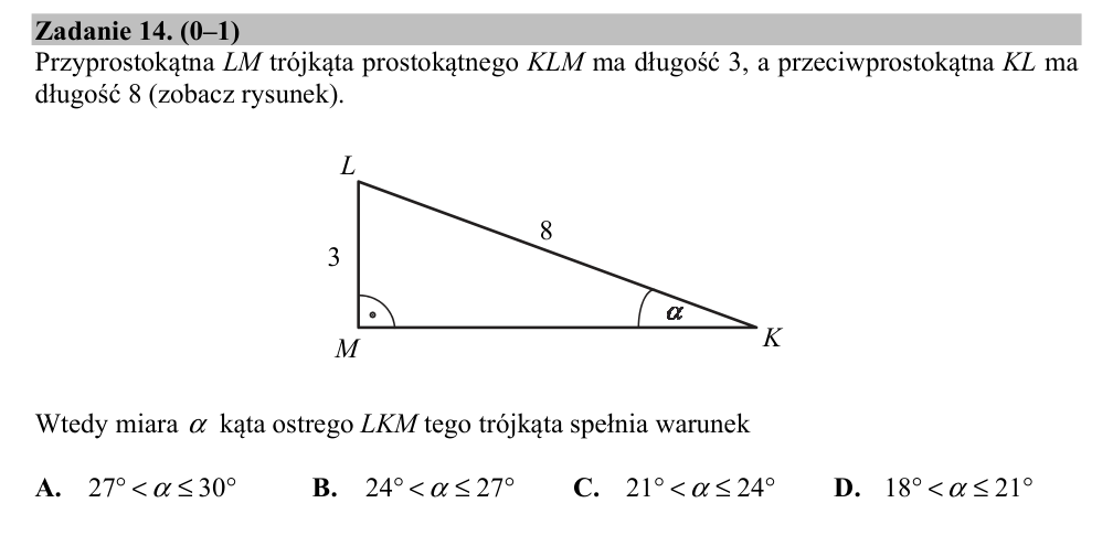 Zadanie 14 z arkusza CKE, maj 2018 (oryginał)
