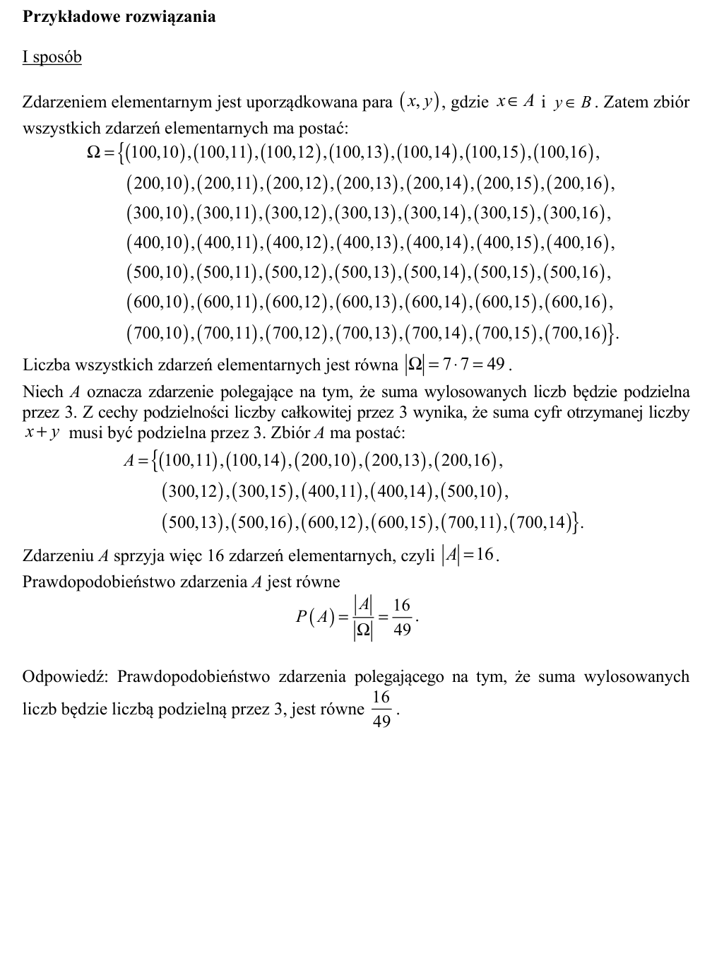 Przykładowe rozwiązanie CKE do zadania 33