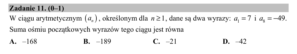 Zadanie 11 z arkusza CKE, maj 2019 (oryginał)