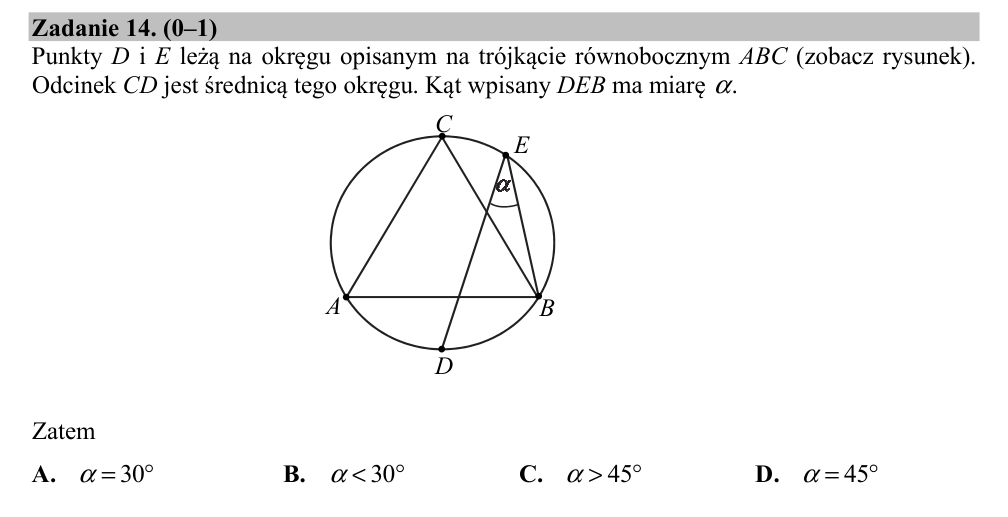 Zadanie 14 z arkusza CKE, maj 2019 (oryginał)