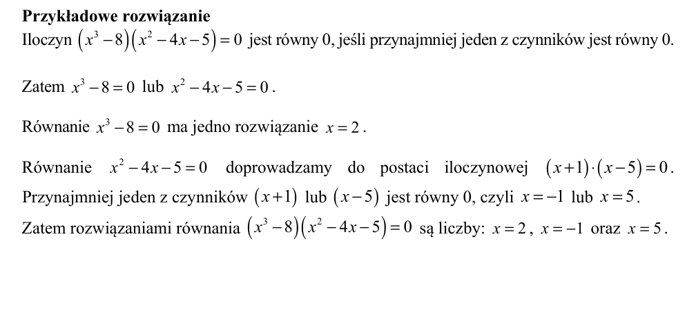 Przykładowe rozwiązanie CKE do zadania 26