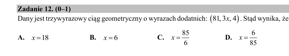 Zadanie 12 z arkusza CKE, marzec 2020 (oryginał)