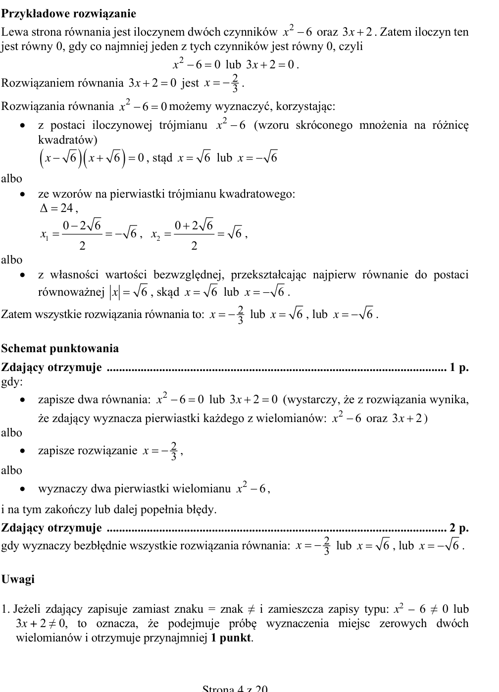 Przykładowe rozwiązanie CKE do zadania 27