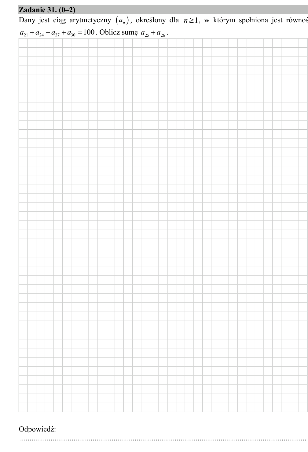 Zadanie 31 z arkusza CKE, marzec 2020 (oryginał)