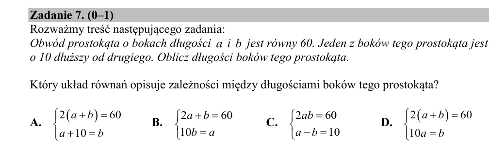Zadanie 7 z arkusza CKE, marzec 2020 (oryginał)