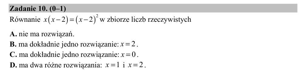 Zadanie 10 z arkusza CKE, czerwiec 2020 (oryginał)
