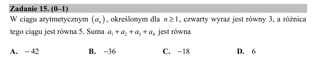 Zadanie 15 z arkusza CKE, czerwiec 2020 (oryginał)