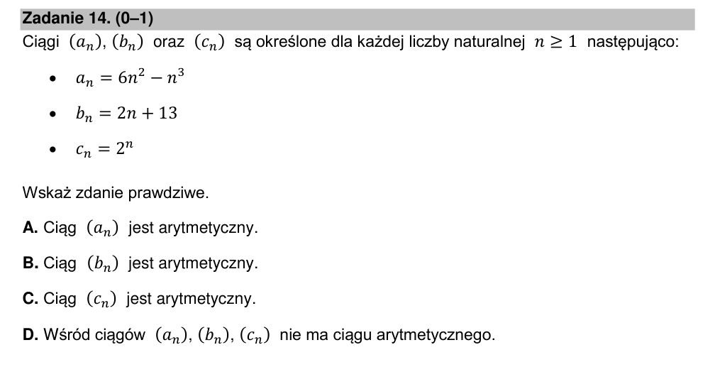 Zadanie 14 z arkusza CKE, marzec 2021 (oryginał)