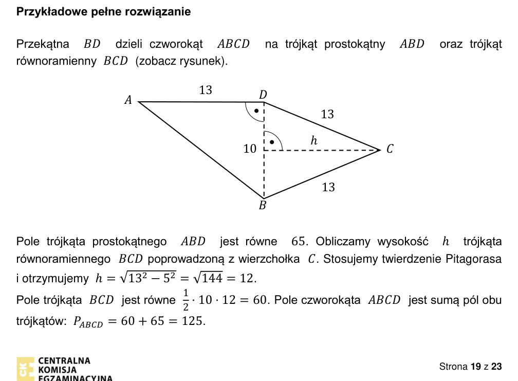 Przykładowe rozwiązanie CKE do zadania 33