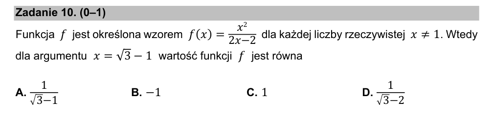 Zadanie 10 z arkusza CKE, maj 2021 (oryginał)