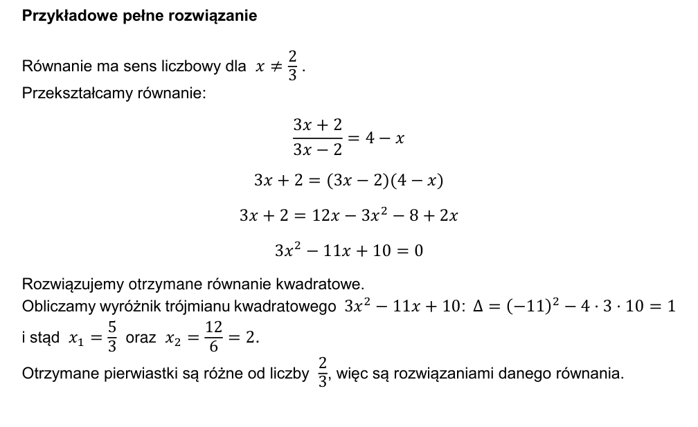 Przykładowe rozwiązanie CKE do zadania 32