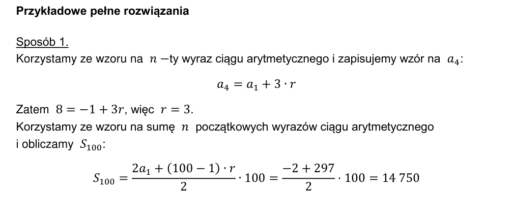 Przykładowe rozwiązanie CKE do zadania 30