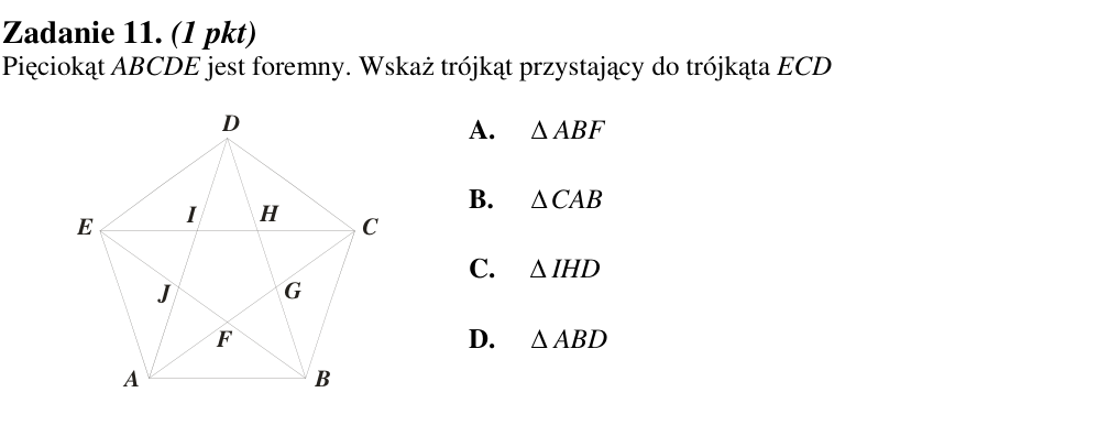 Zadanie 11 z arkusza CKE, czerwiec 2012 (oryginał)