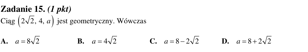 Zadanie 15 z arkusza CKE, czerwiec 2012 (oryginał)