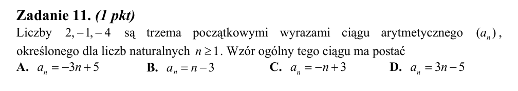 Zadanie 11 z arkusza CKE, maj 2014 (oryginał)