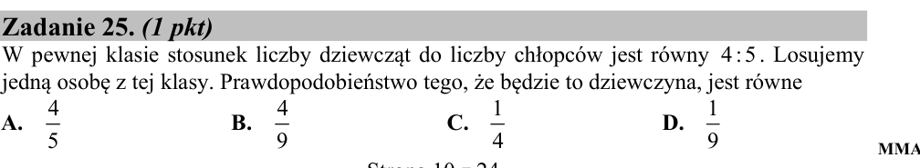 Zadanie 25 z arkusza CKE, maj 2015 (oryginał)