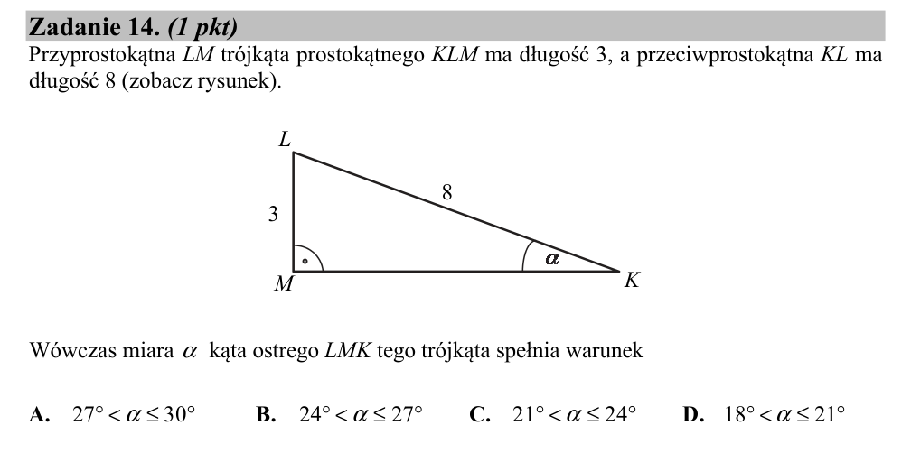 Zadanie 14 z arkusza CKE, maj 2018 (oryginał)
