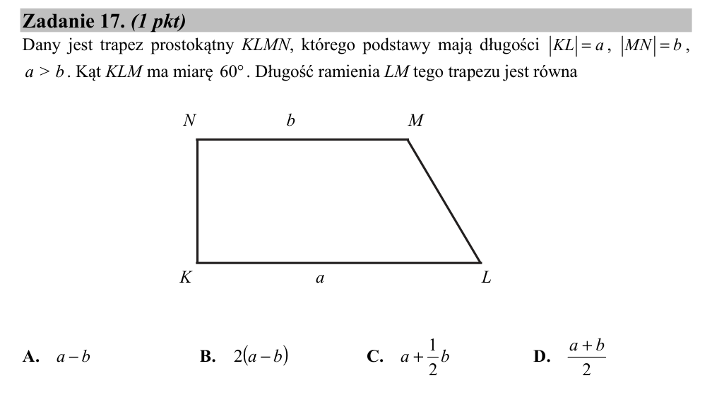 Zadanie 17 z arkusza CKE, maj 2018 (oryginał)
