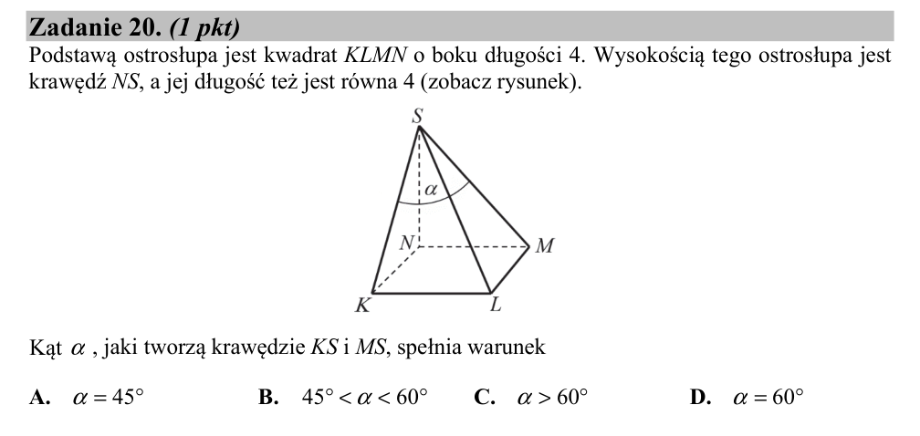Zadanie 20 z arkusza CKE, maj 2018 (oryginał)