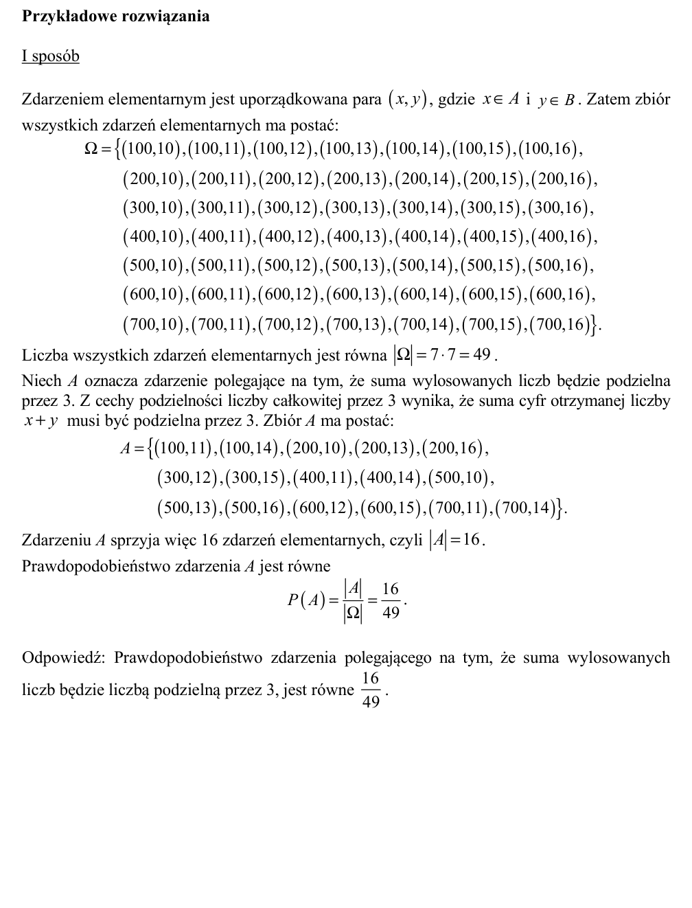 Przykładowe rozwiązanie CKE do zadania 33