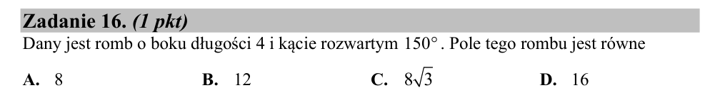 Zadanie 16 z arkusza CKE, maj 2019 (oryginał)